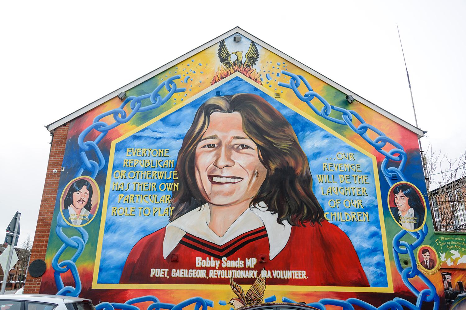 En hyllning till politikern och provisoriska IRA-soldaten Bobby Sands, som dog i fängelset under en hungerstrejk.