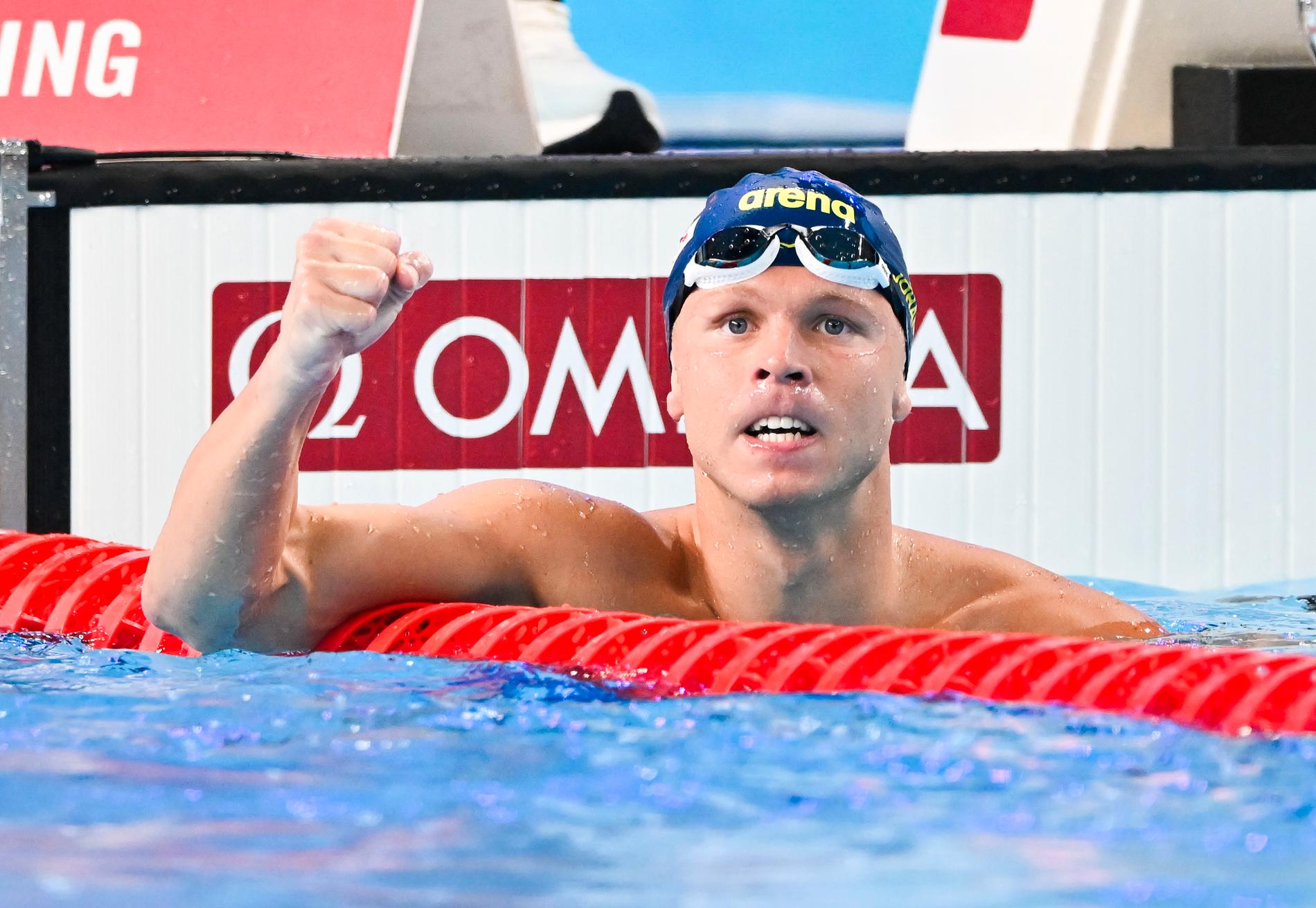 Victor Johansson satte nytt svenskt rekord på 400 meter fritt i sim-VM i Doha.