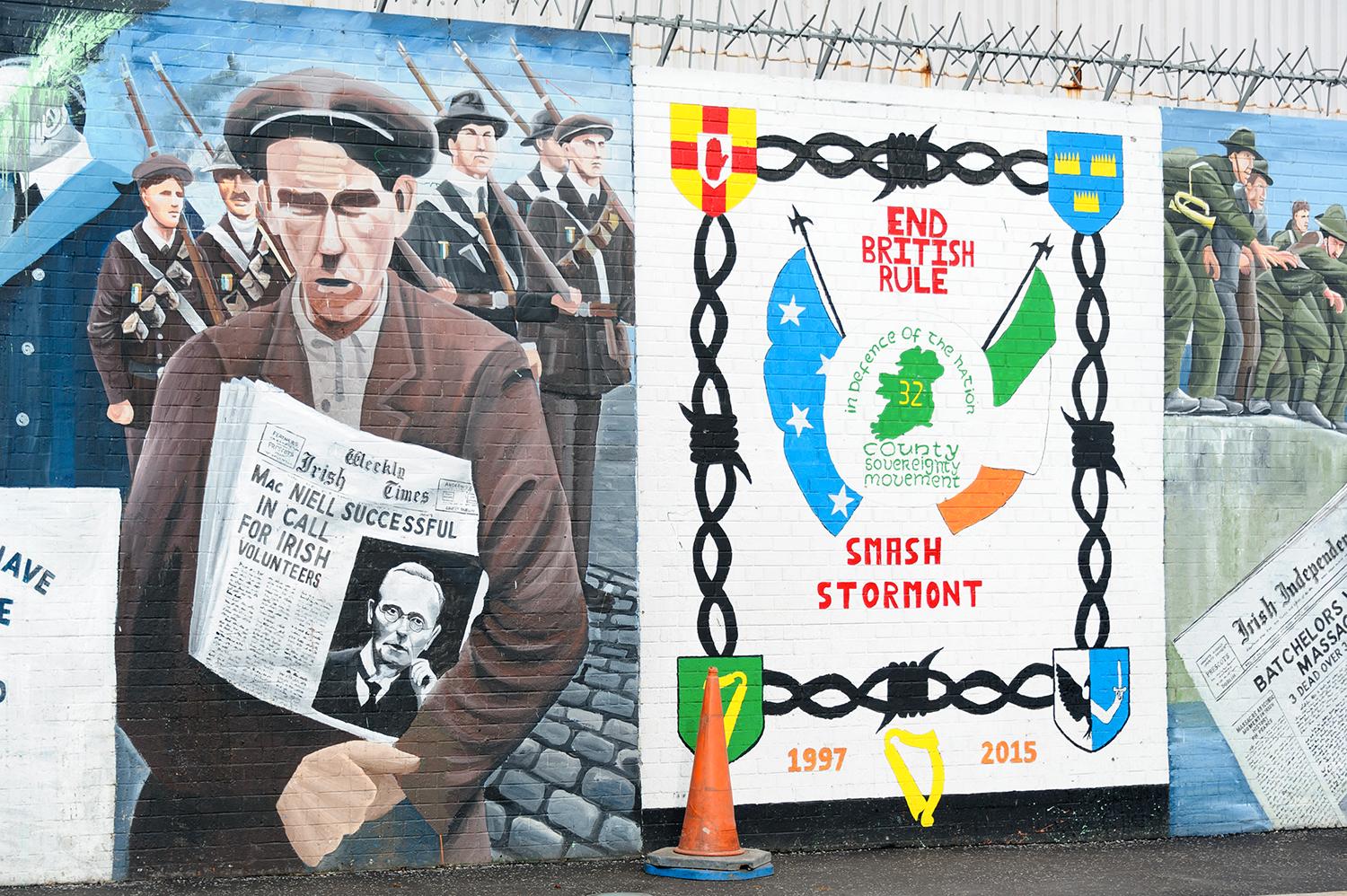 En muralmålning på Nordirland.