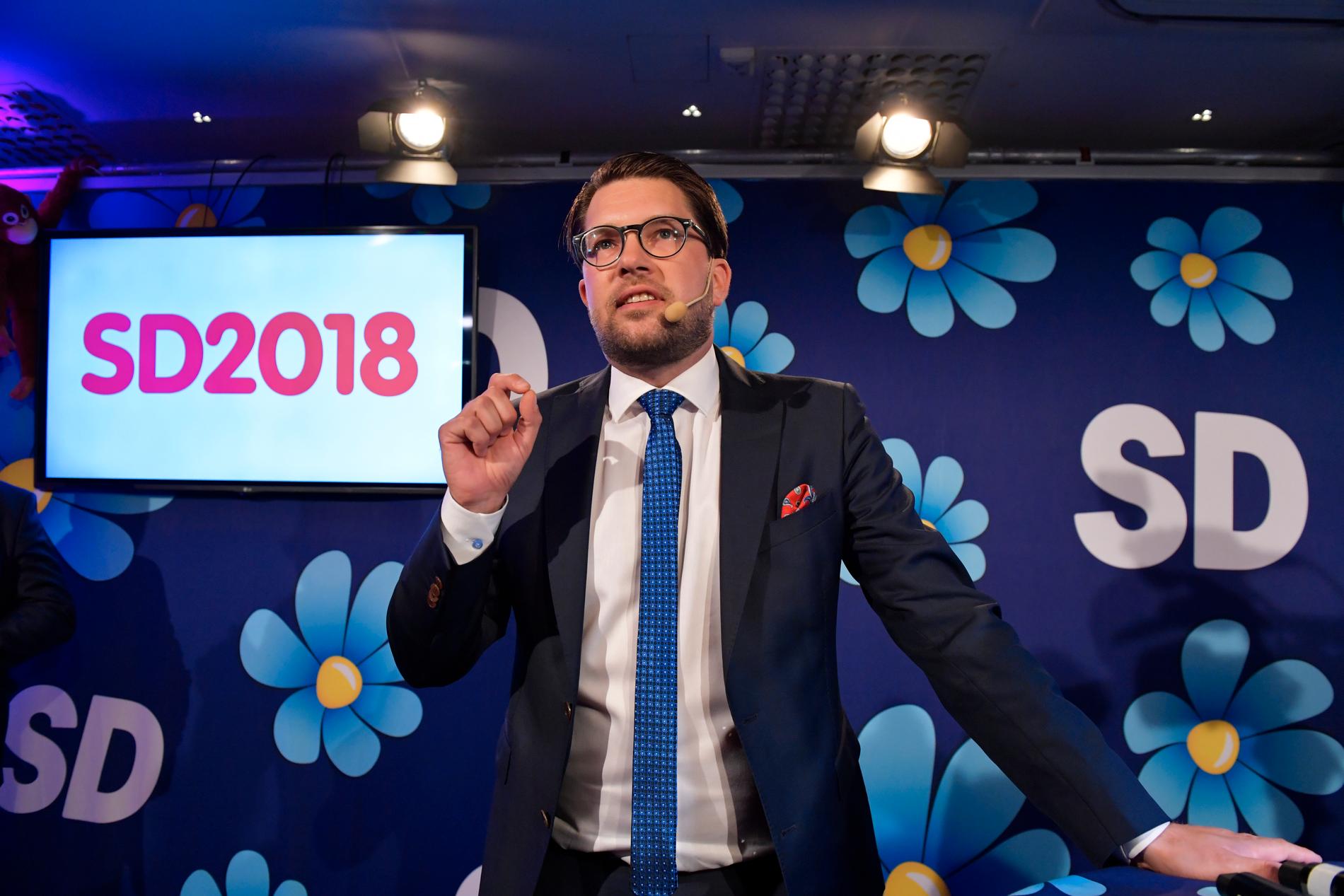 Sverigedemokraternas partiledare Jimmie Åkesson (SD). Arkivbild.