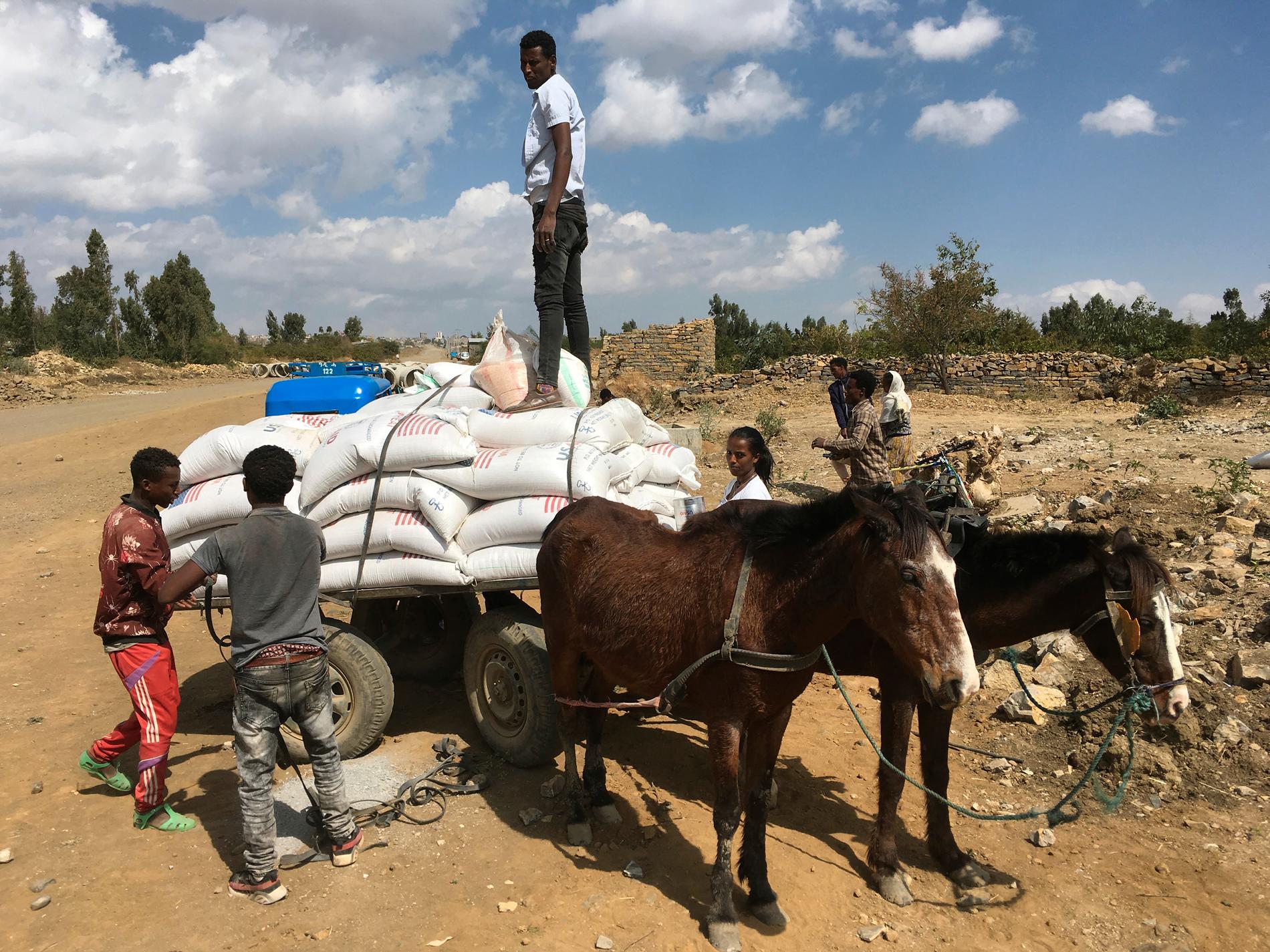 Förnödenheter från amerikanska Usaid distribueras i Tigray i Etiopien.