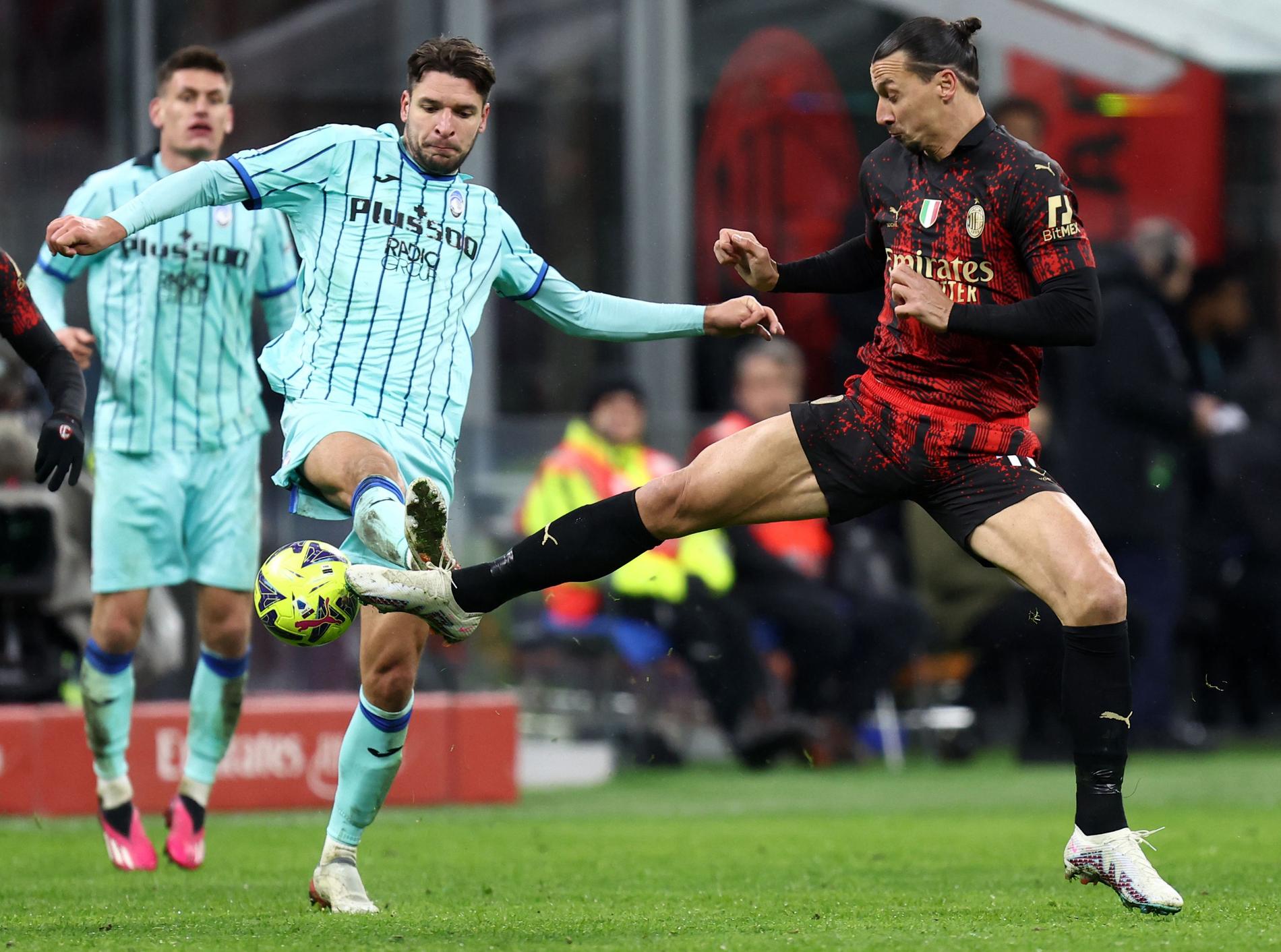 Zlatan gjorde comeback i Milan mot Atalanta. 