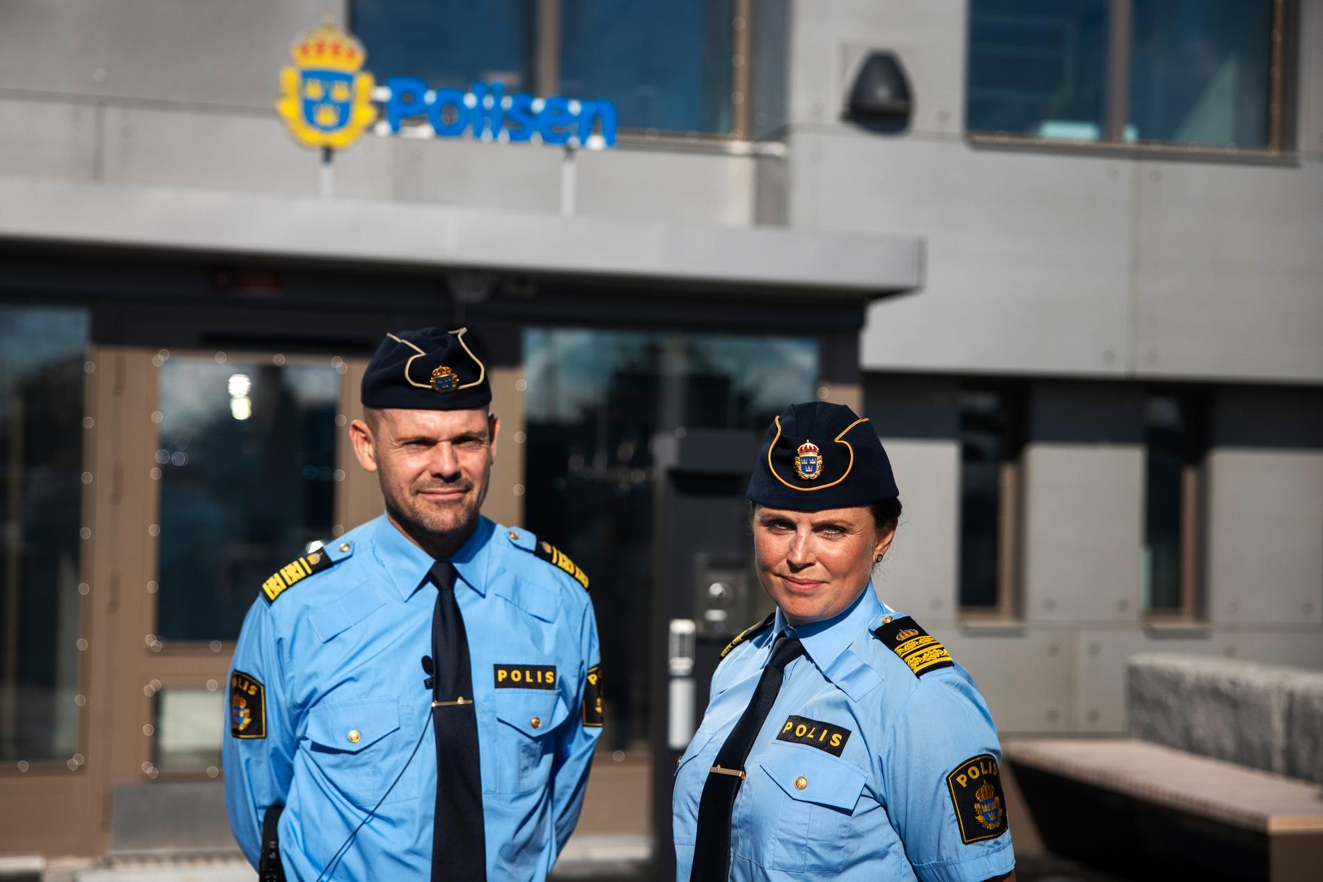 Patrick Ungsäter, chef polisområde Stockholm Nord och Therese Rosengren, Lokalpolisområdeschef Rinkeby