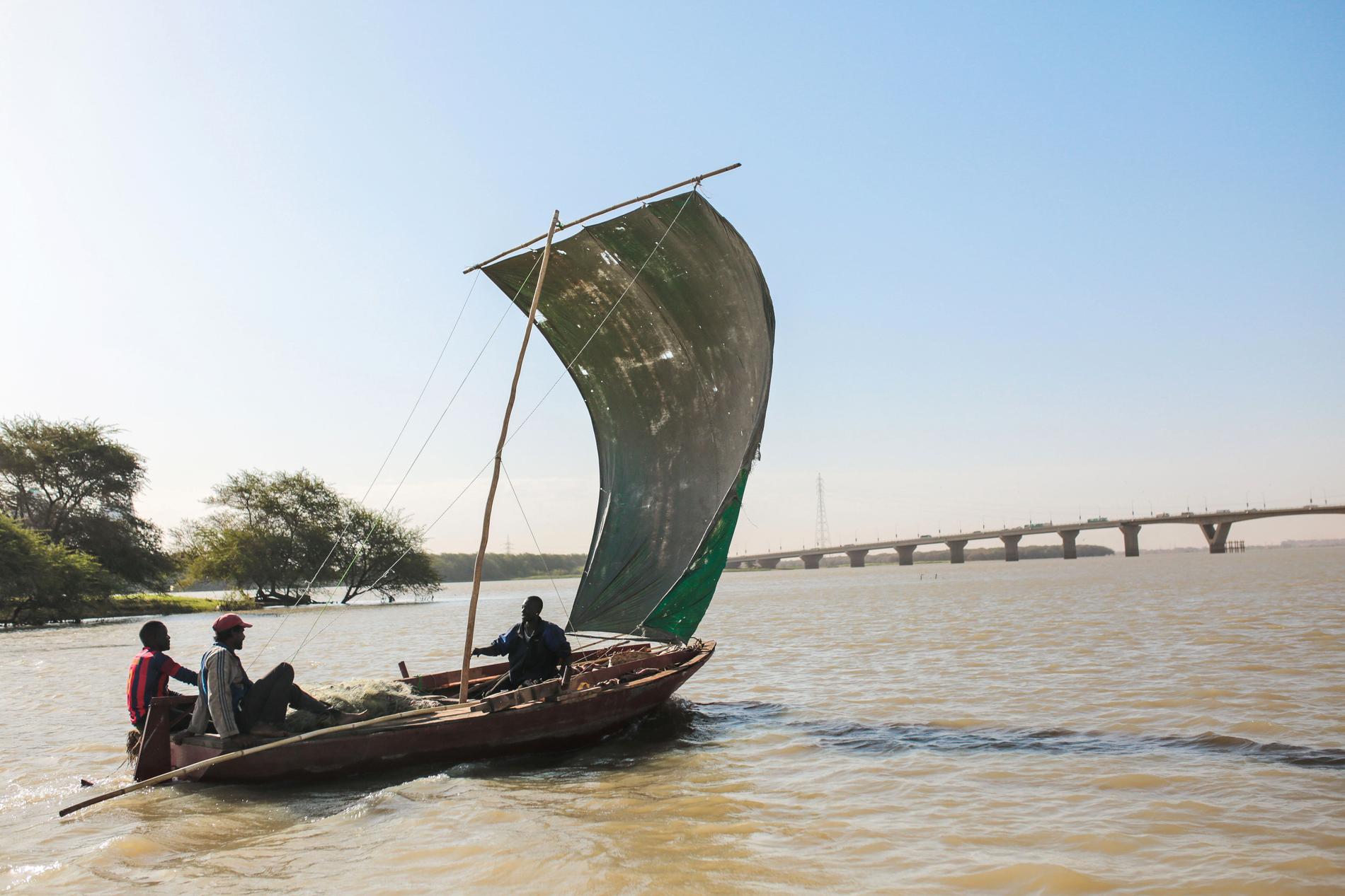 Fiskare på Nilen i Sudan. Arkivbild.