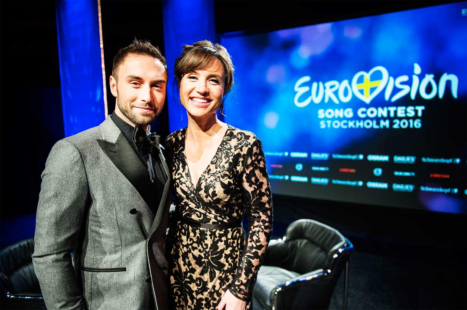 Måns Zelmerlöw och Petra Mede leder Eurovision Song Contest.