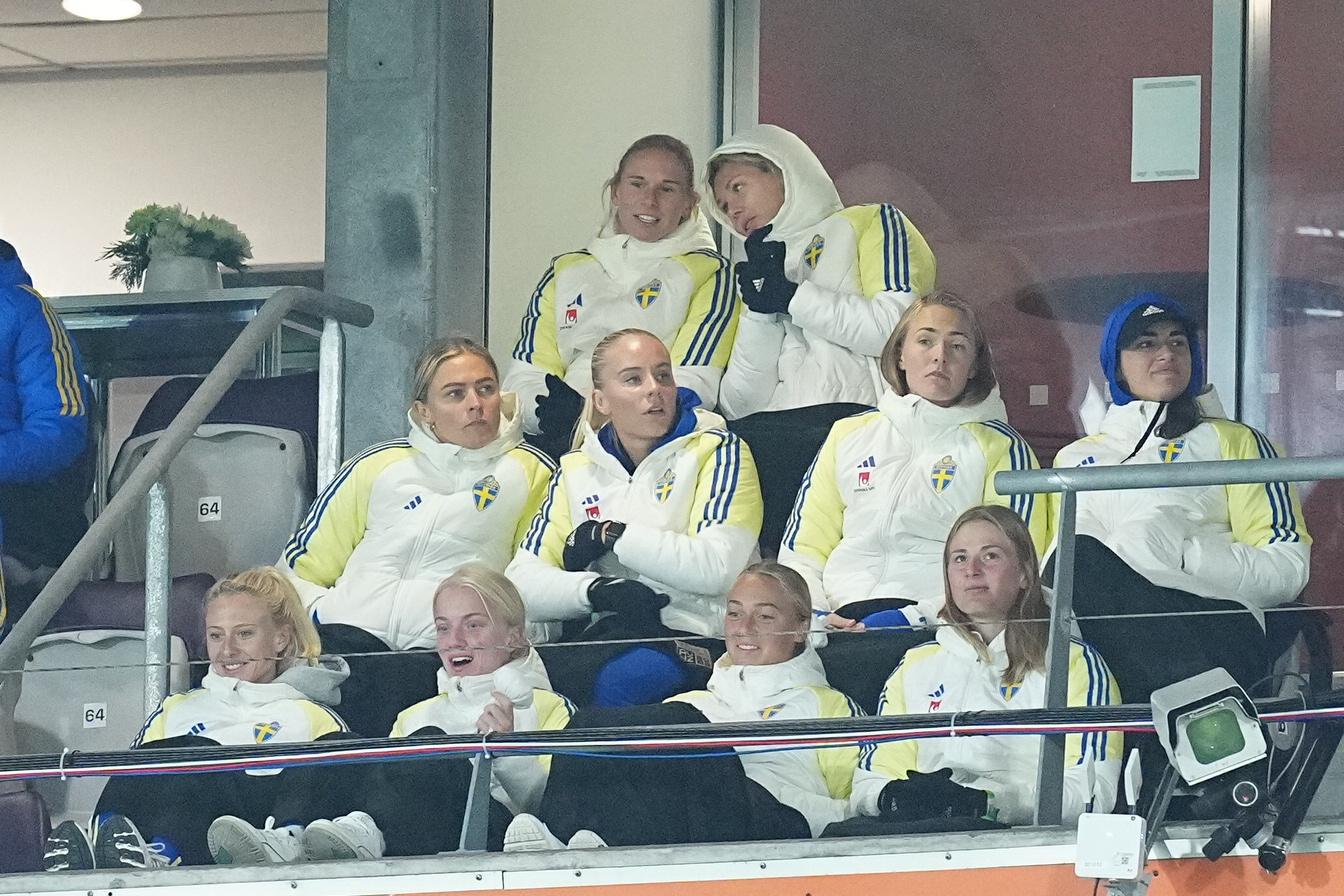 Flera av de svenska landslagsspelarna var på plats. 