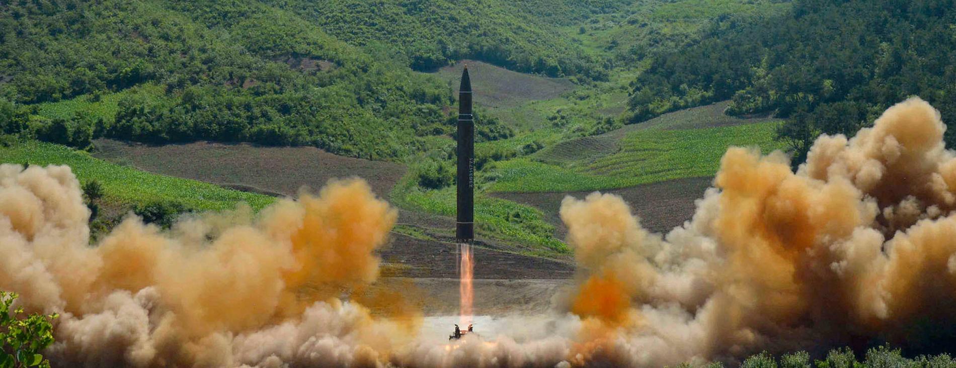 Arkivbild på nordkoreansk missil.