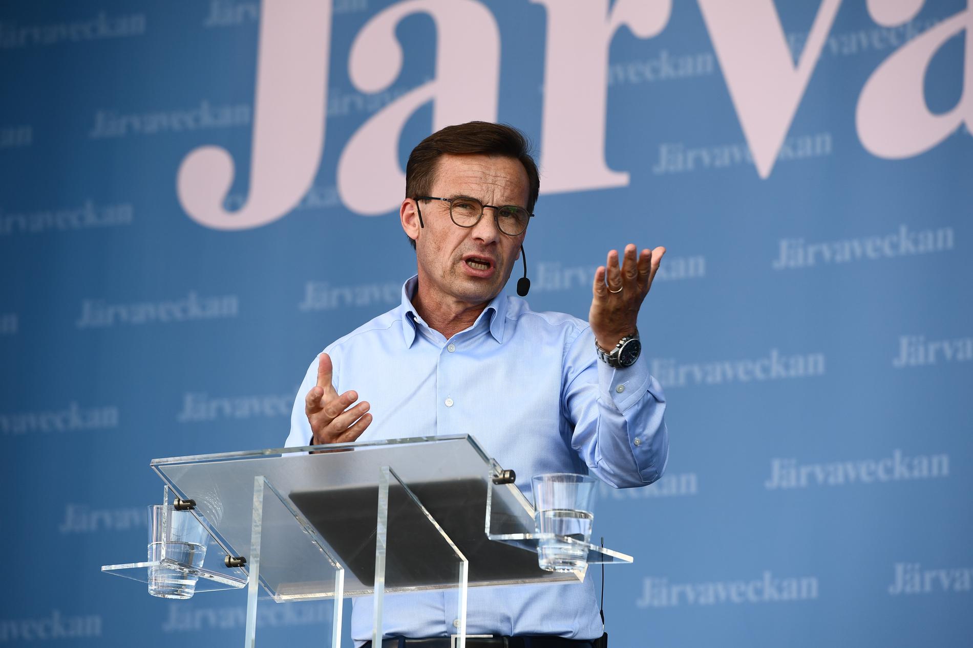 Ulf Kristersson (M) talar under Järvaveckan 2019.