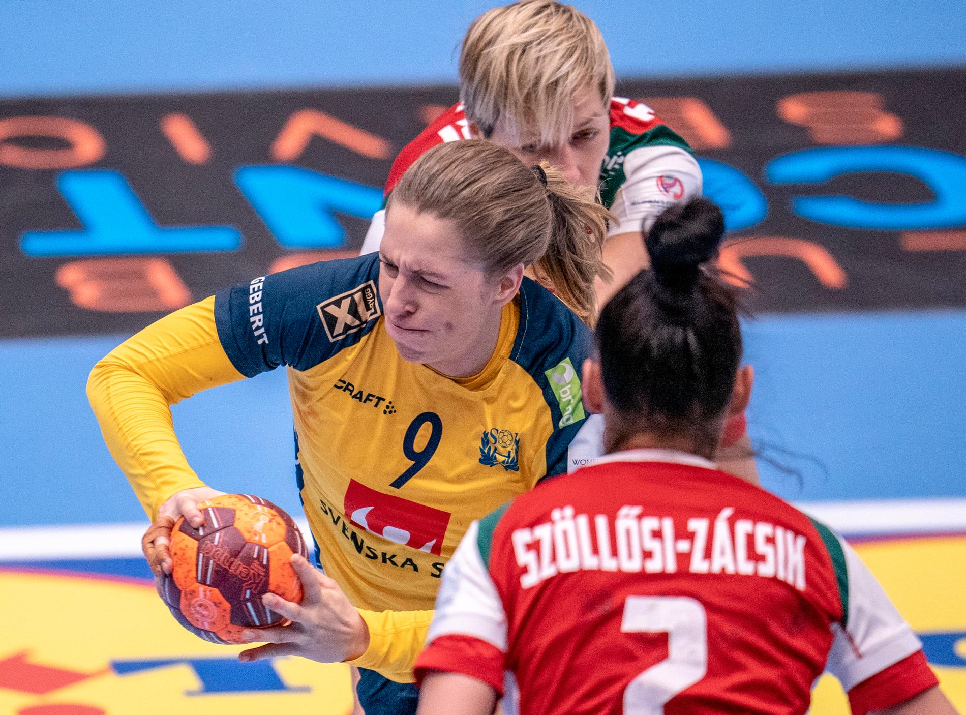 Melissa Petrén var en av de bästa svenskorna i landskampen mot Ungern, som Ungern vann med 28-27.