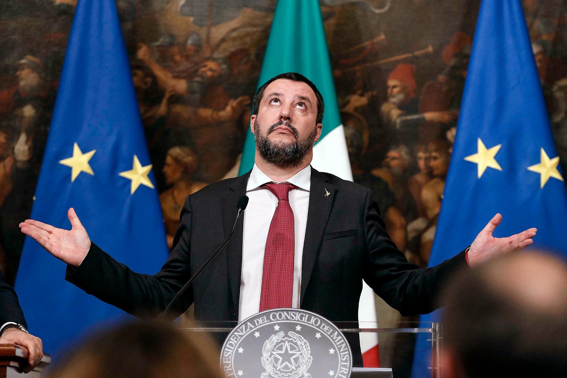 Italiens inrikesminister Matteo Salvini är starkt kritisk mot Frankrike och dess president. Arkivfoto.