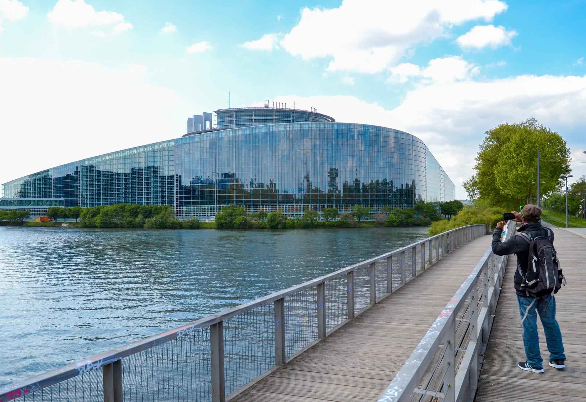 I EU-parlamentets eleganta byggnad i Strasbourg grubblas intensivt över nya regler för upphovsrätt på nätet. Arkivbild.