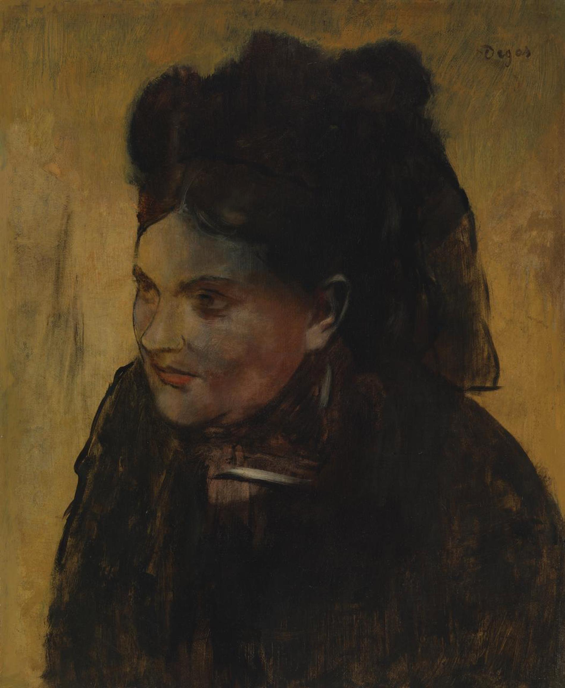 Ju mer färgen på den franske impressionisten Edgar Degas kvinnoporträtt tunnades ut, desto tydligare framträdde konturerna av en annan tavla.