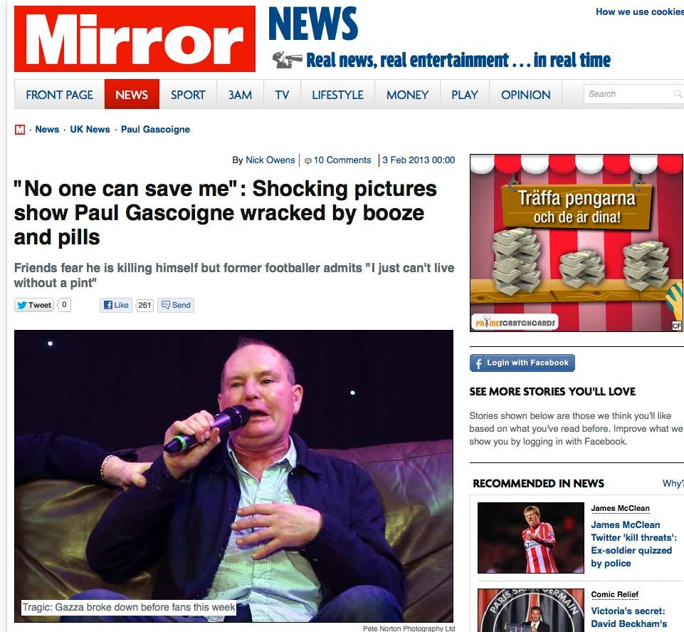 Bilderna på en trasig Gazza som publicerats i Sunday Mirror.