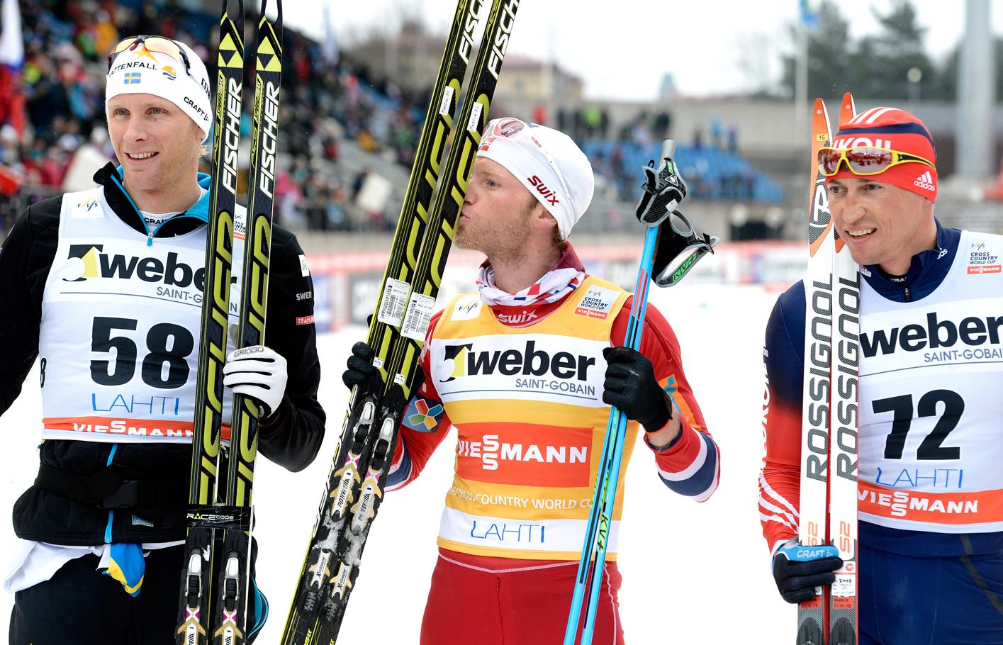Richardsson, Sundby och Legkov, tvåa, etta och trea i Lahtis.