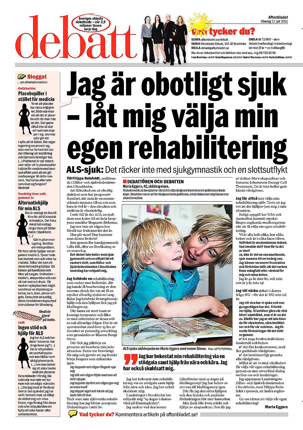 Aftonbladet den 17 juli 2011.