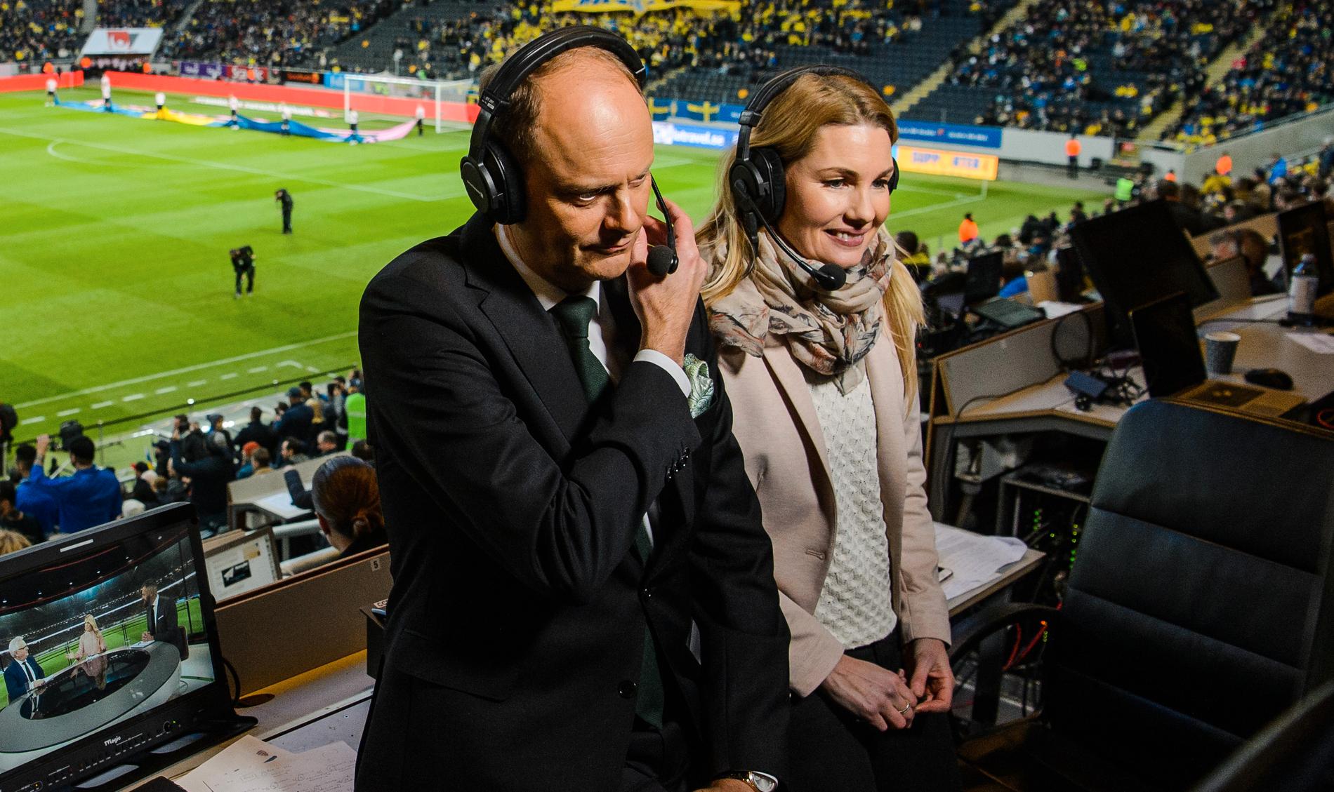 Lasse Granqvist och Hanna Marklund kommenterar tillsammans under VM i Frankrike