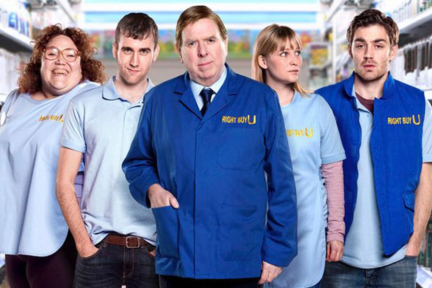 The Syndicate Denise (Lorraine Bruce)), Jamie (Mathhew Lewis), Bob (Timothy Spall), Leanne (Joanna Page), Stuart (Matthew McNulty) i den brittiska serien.