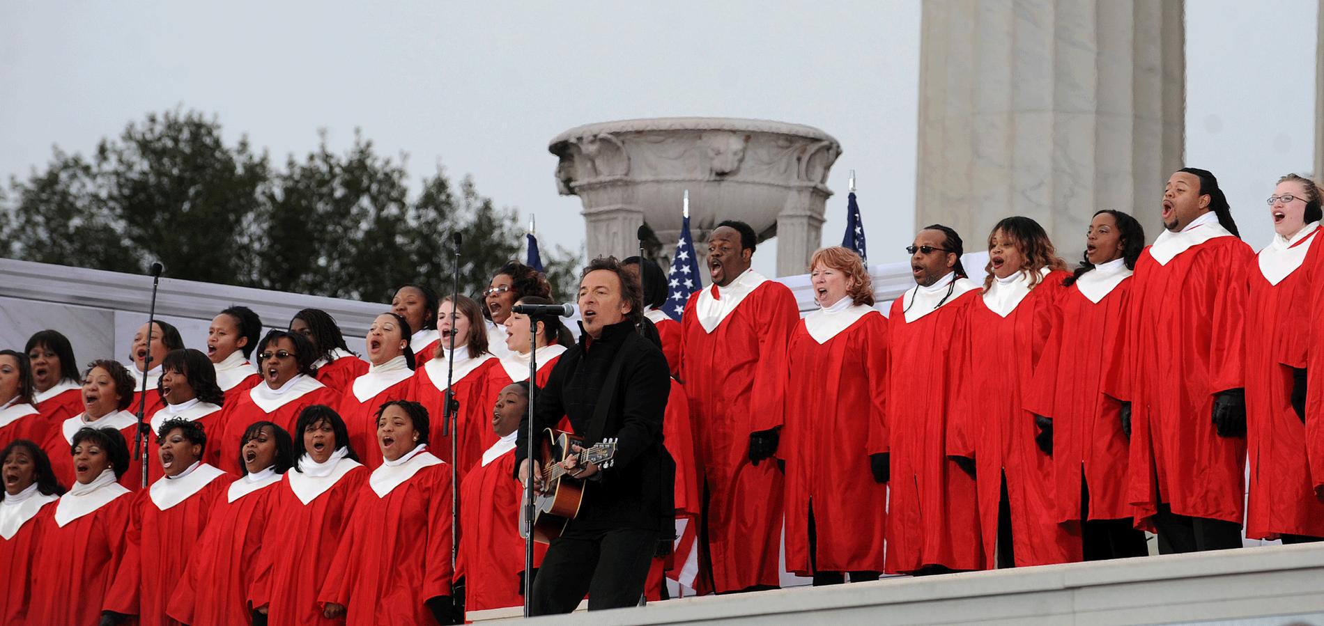 Bruce Springsteen vid firandet av Obamas installation, januari 2009