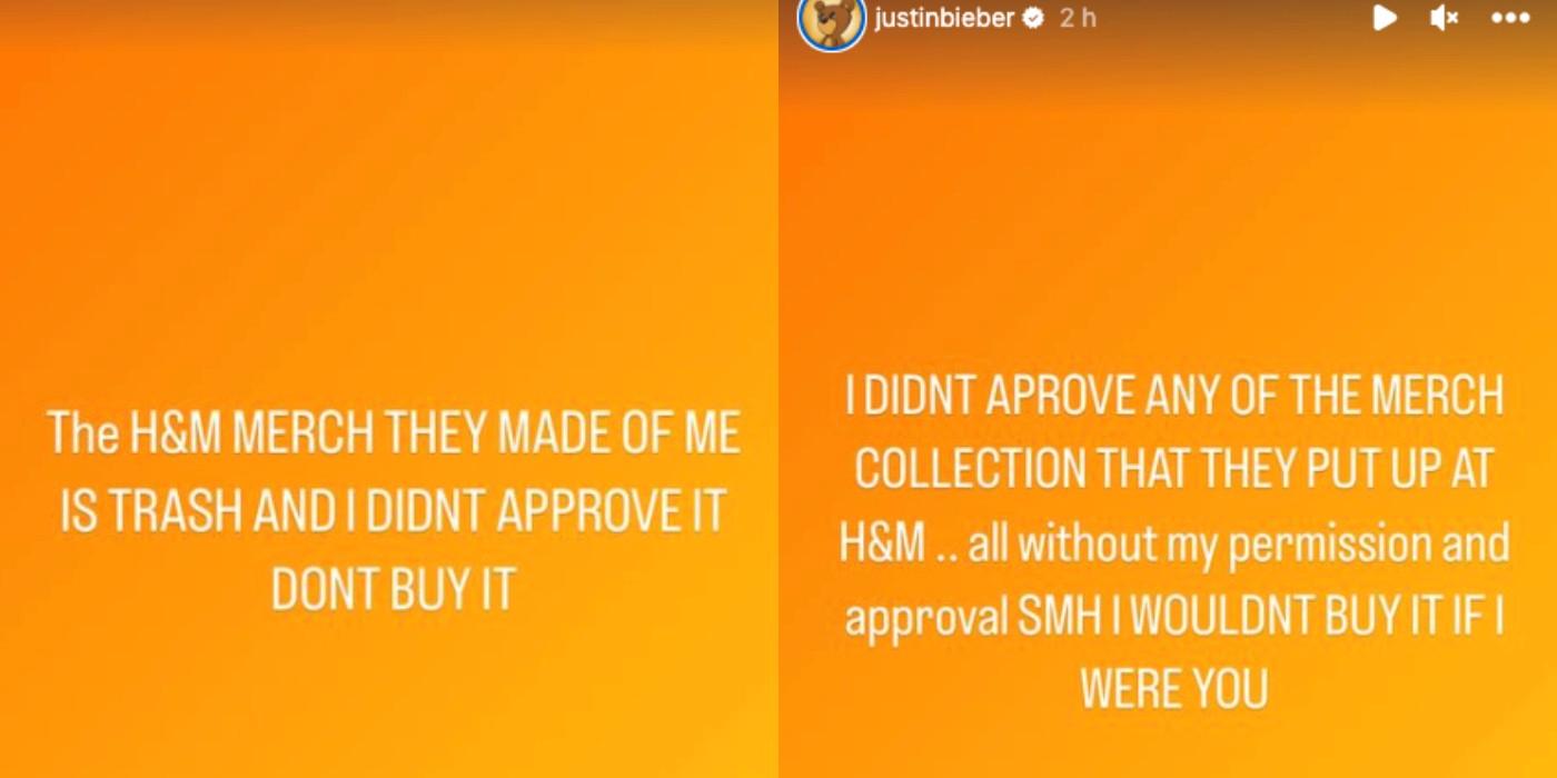 På Instagram kallar Justin Bieber kollektionen för ”skit”.