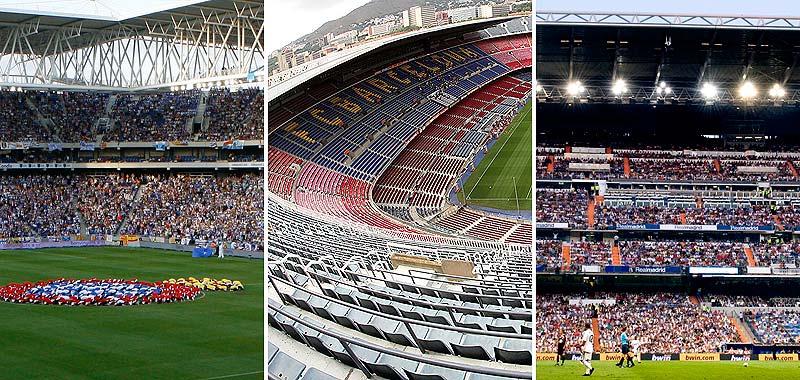 superarenor Espanyol, Barcelona och Real Madrid ligger topp-3 på Lars Nylins lista över de bästa arenorna i Spanien och La Liga.