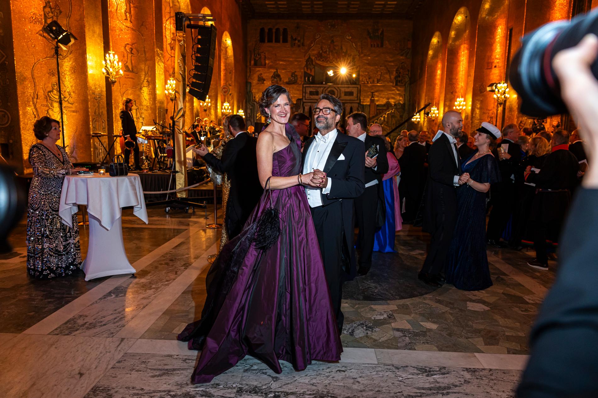 Anna Kinberg Batra med maken David på Nobelfesten i fjol.