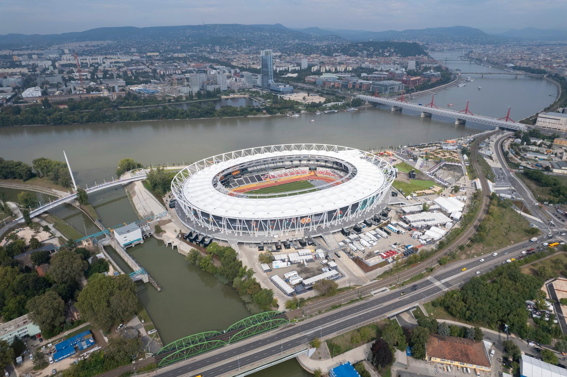 Arenan i Budapest där VM avgörs. 