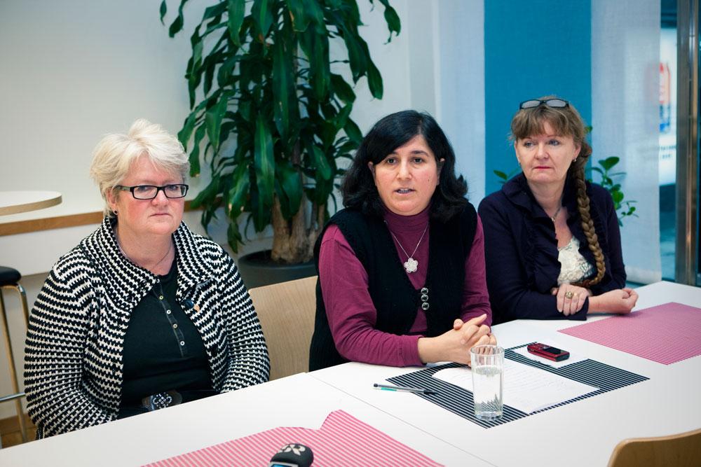 Carina Ohlsson i S-kvinnor (till vänster) är en av de som är starkt kritiska till samarbetet med Saudiarabien.