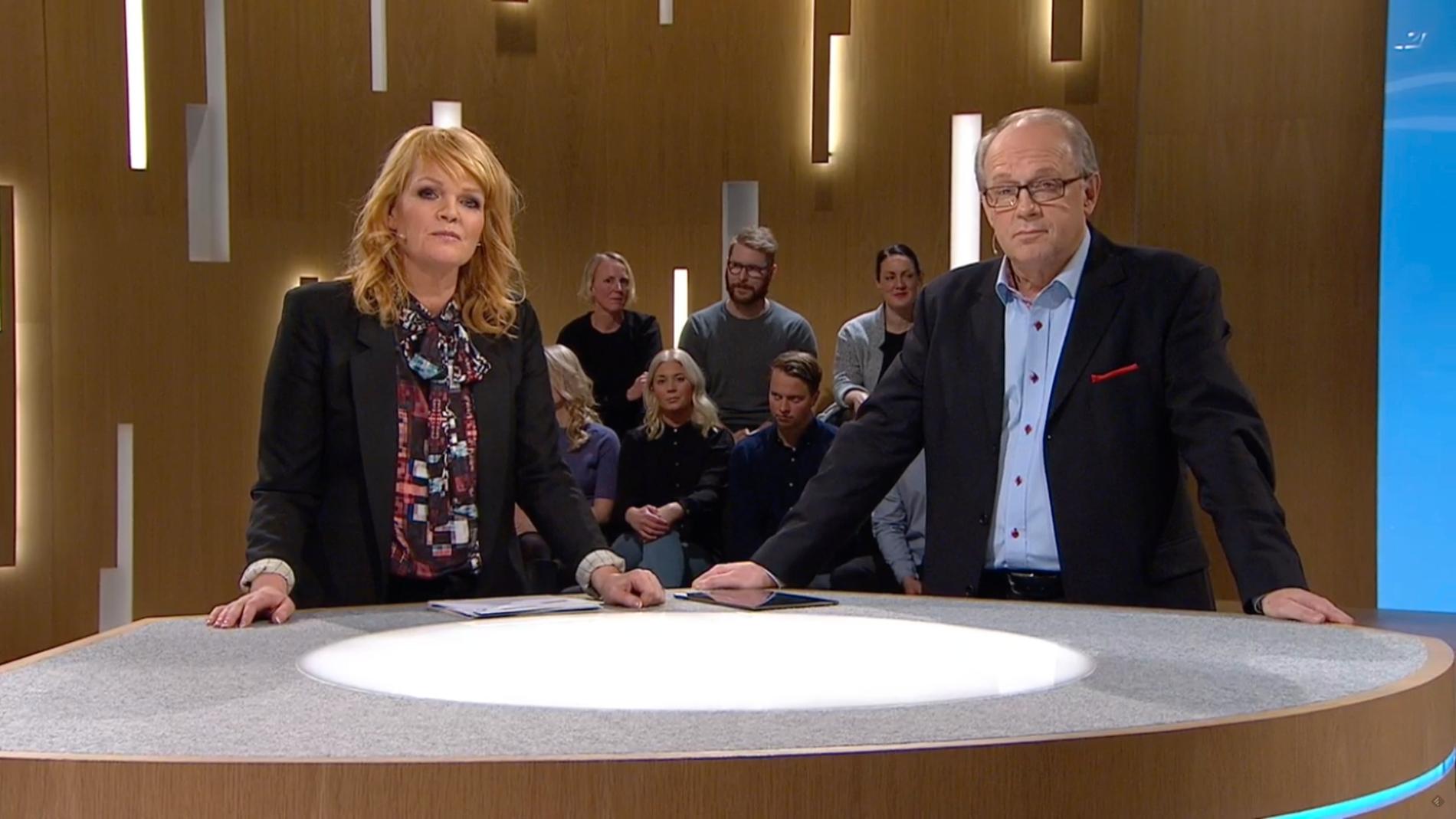 Belinda Olsson och Lennart Persson i ”Opinion live”