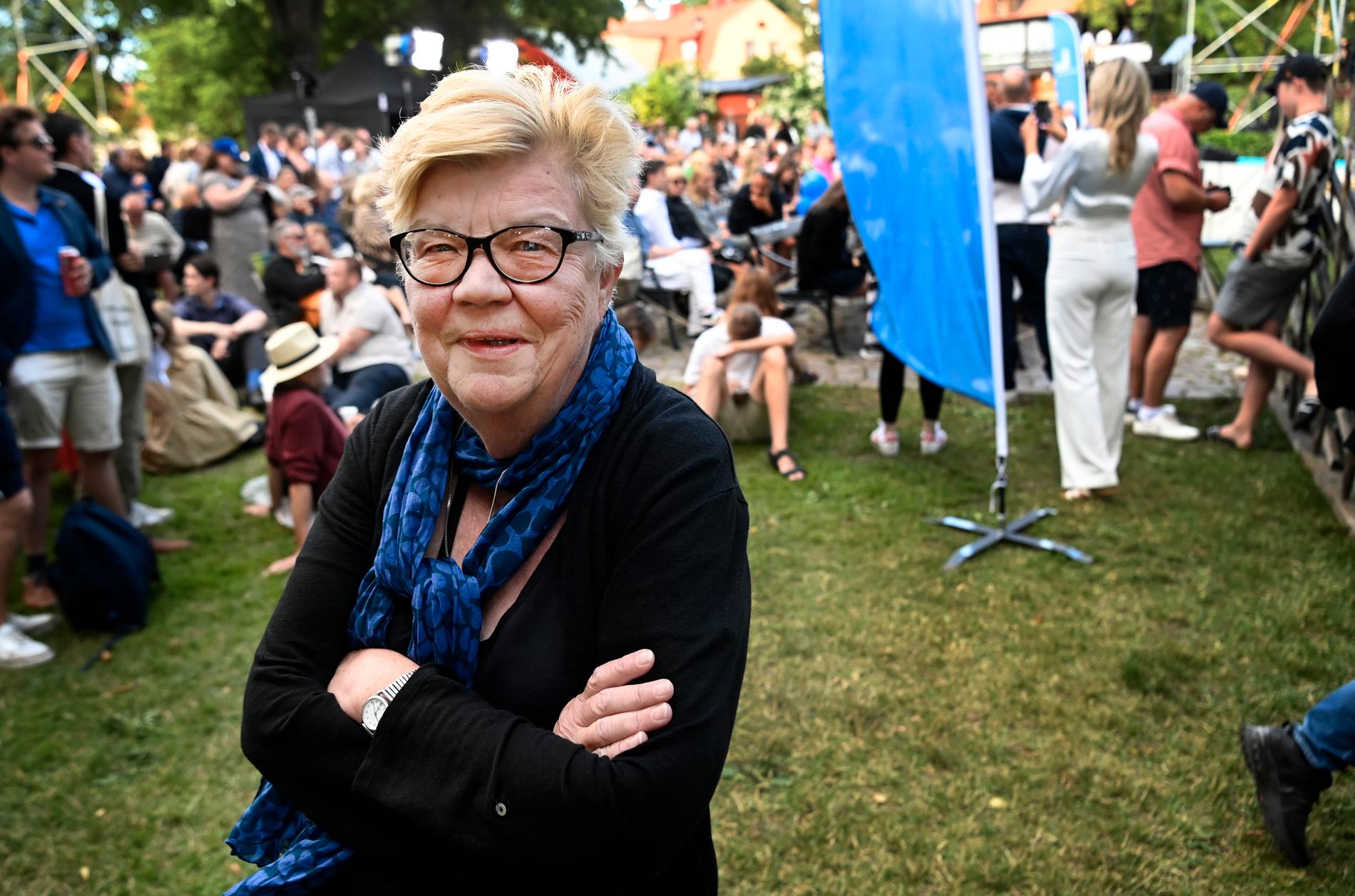 Aftonbladets inrikespolitiska kommentator Lena Mellin i Almedalen.