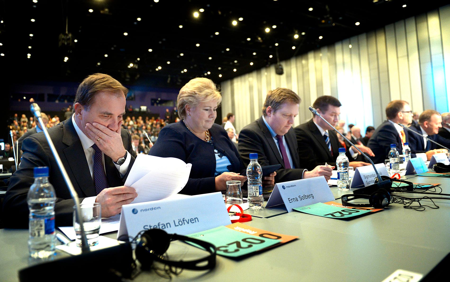 Stefan Löfven med nordiska statsministrar, Erna Solberg, Sigmundur Davíð Gunnlaugsson, Juha Sipilä och
Lars Løkke Rasmussen,