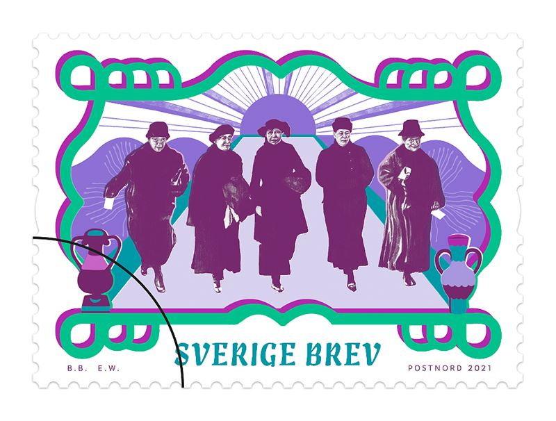 Postnord lanserar nya frimärken som uppmärksammar att det i år är 100 år sedan valet 1921, då svenska kvinnor och män för första gången fick lägga sina röster på lika villkor.