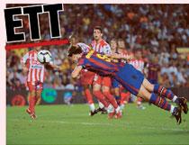 31 augusti: Barcelona–Sporting Gijon 3–0. Minut 82: Dani Alves inlägg är brant, men Zlatan flyger genom luften och når det med pannan till 3–0.