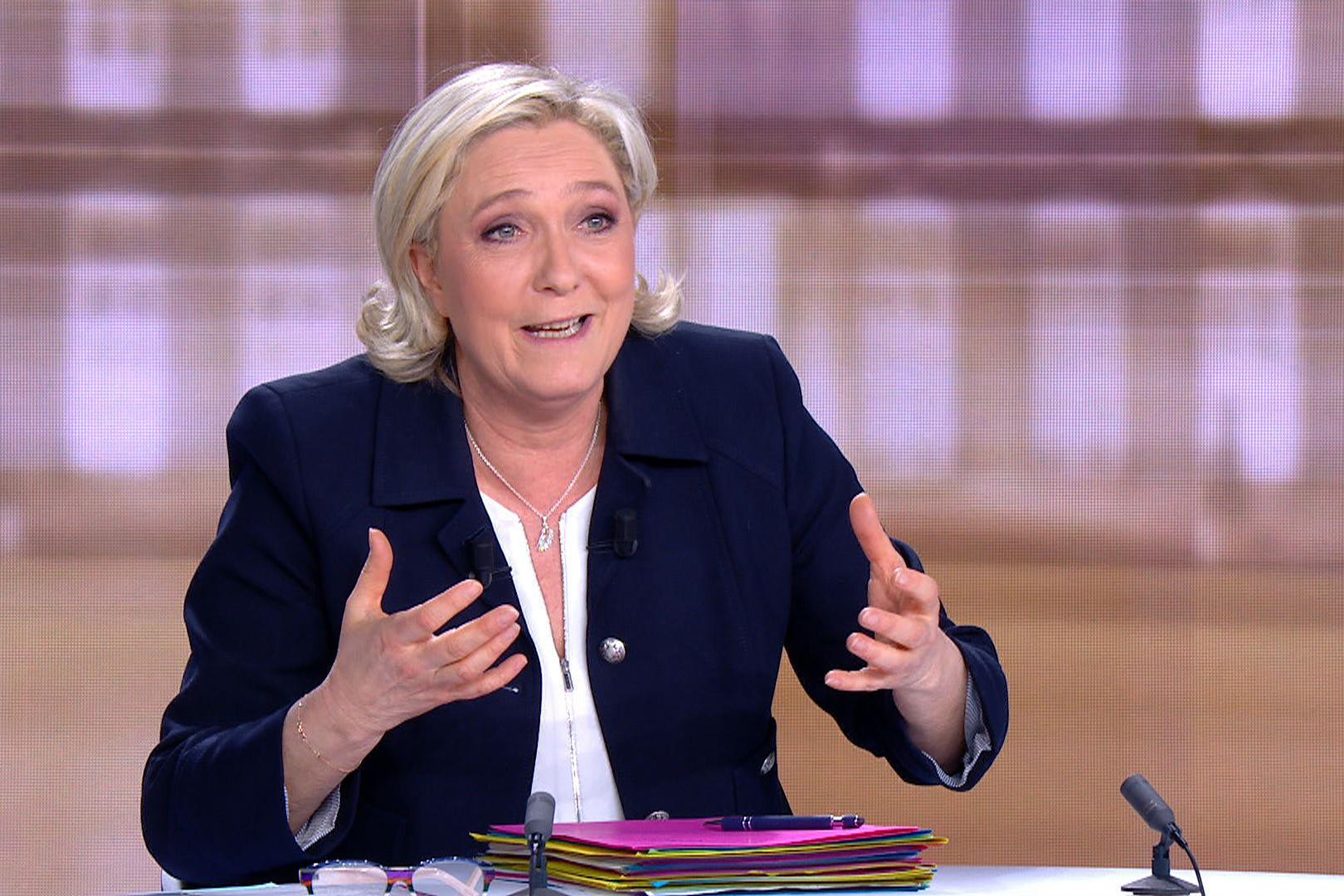 Segern var viktig för Marine Le Pen men hon vann inte debatten. 