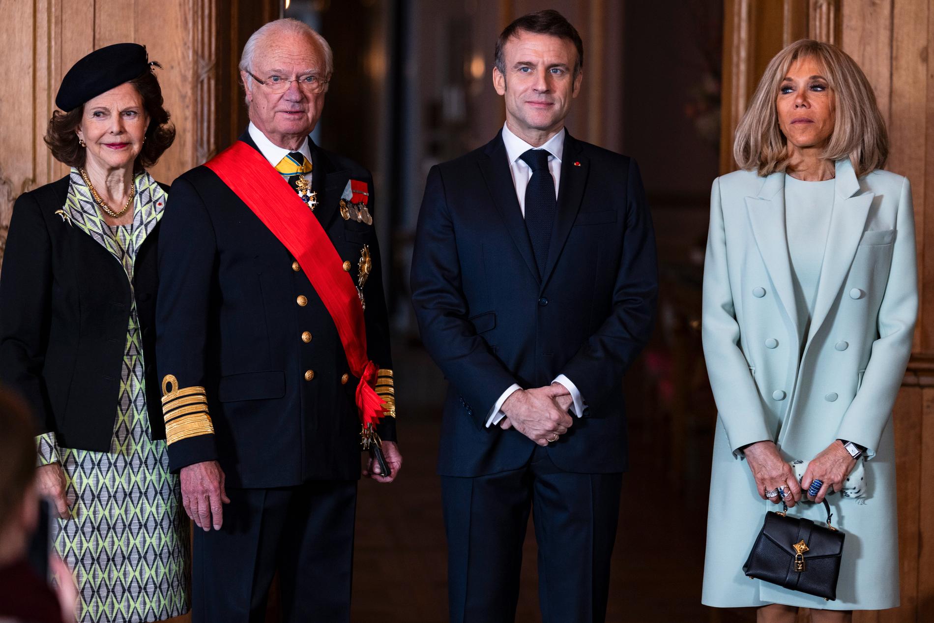 Frankrikes president Emmanuel och fru Brigitte Macron besökte Sverige och kungafamiljen i förra veckan.