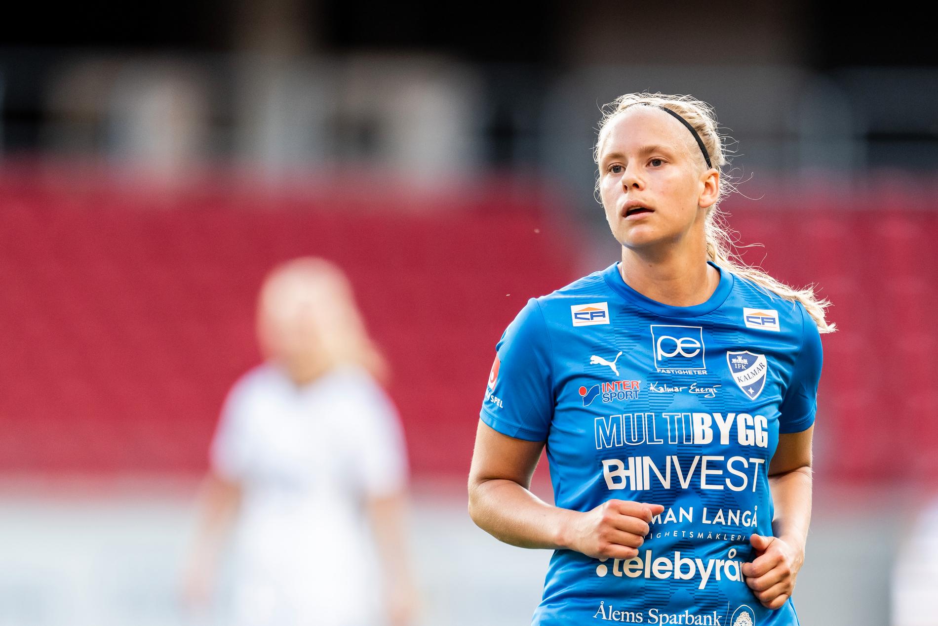 Kalmars Fanny Nilsson under fotbollsmatchen i Damallsvenskan mellan Kalmar och Djurgården. 