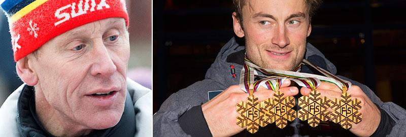 Petter Northug med sina fyra VM-guld. Nu har han totalt ett mer än Gunde Svan.