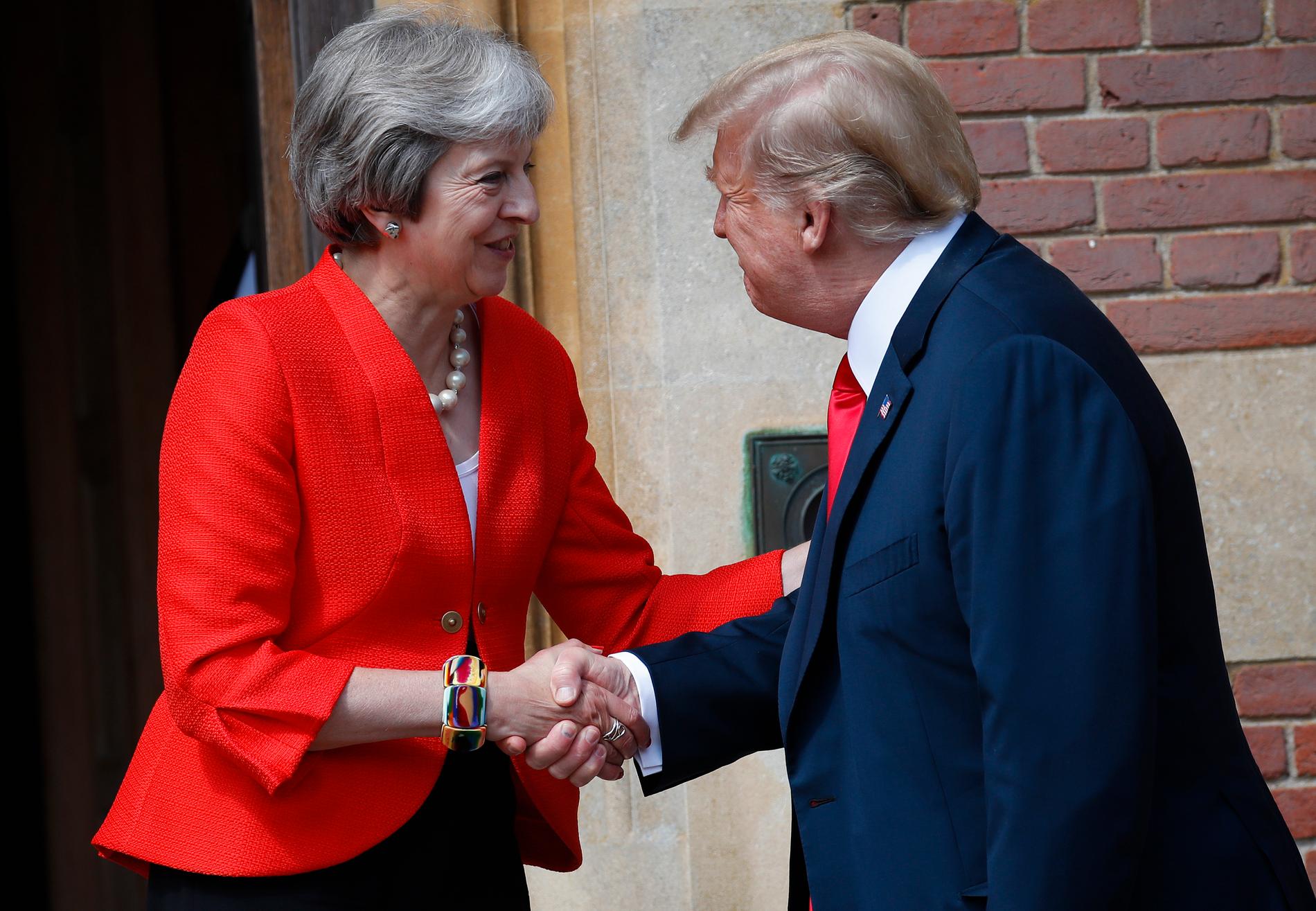 Donald Trump träffade Storbritanniens premiärminister Theresa May på hennes lantresidens utanför London, Chequers, i fredags.