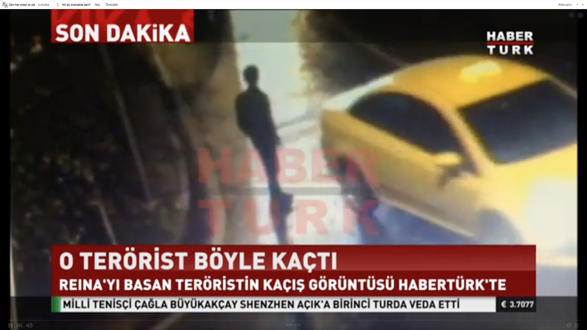 Övervakningsbilder visar hur den misstänkte terroristen kliver ur en taxi efter dådet.