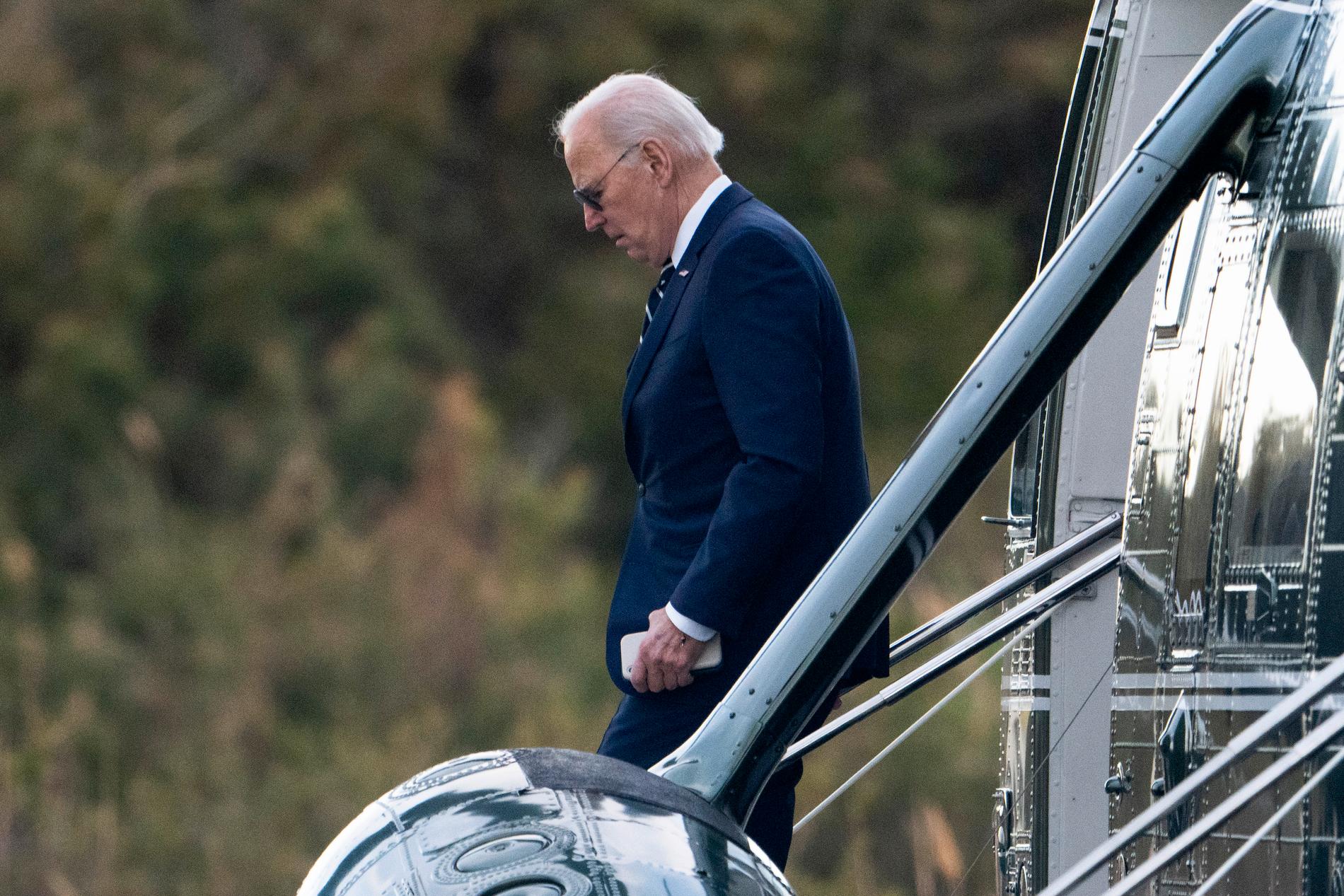 President Joe Biden när han anlände till Rehoboth Beach i Delaware under fredagen.