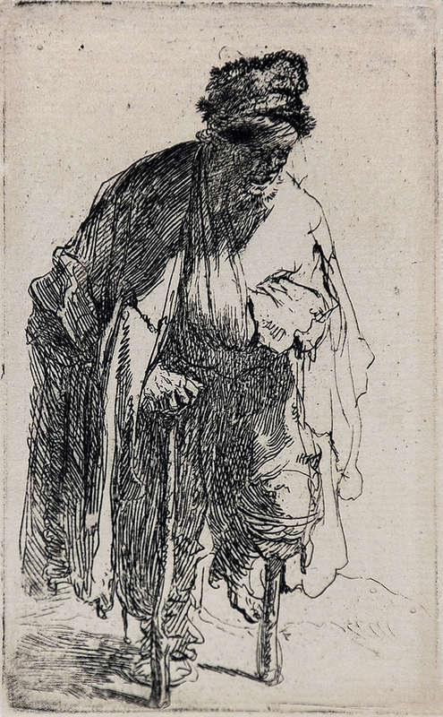 En av Ola Träbens olycksbröder på 1600-talet. Etsning av Rembrandt.
