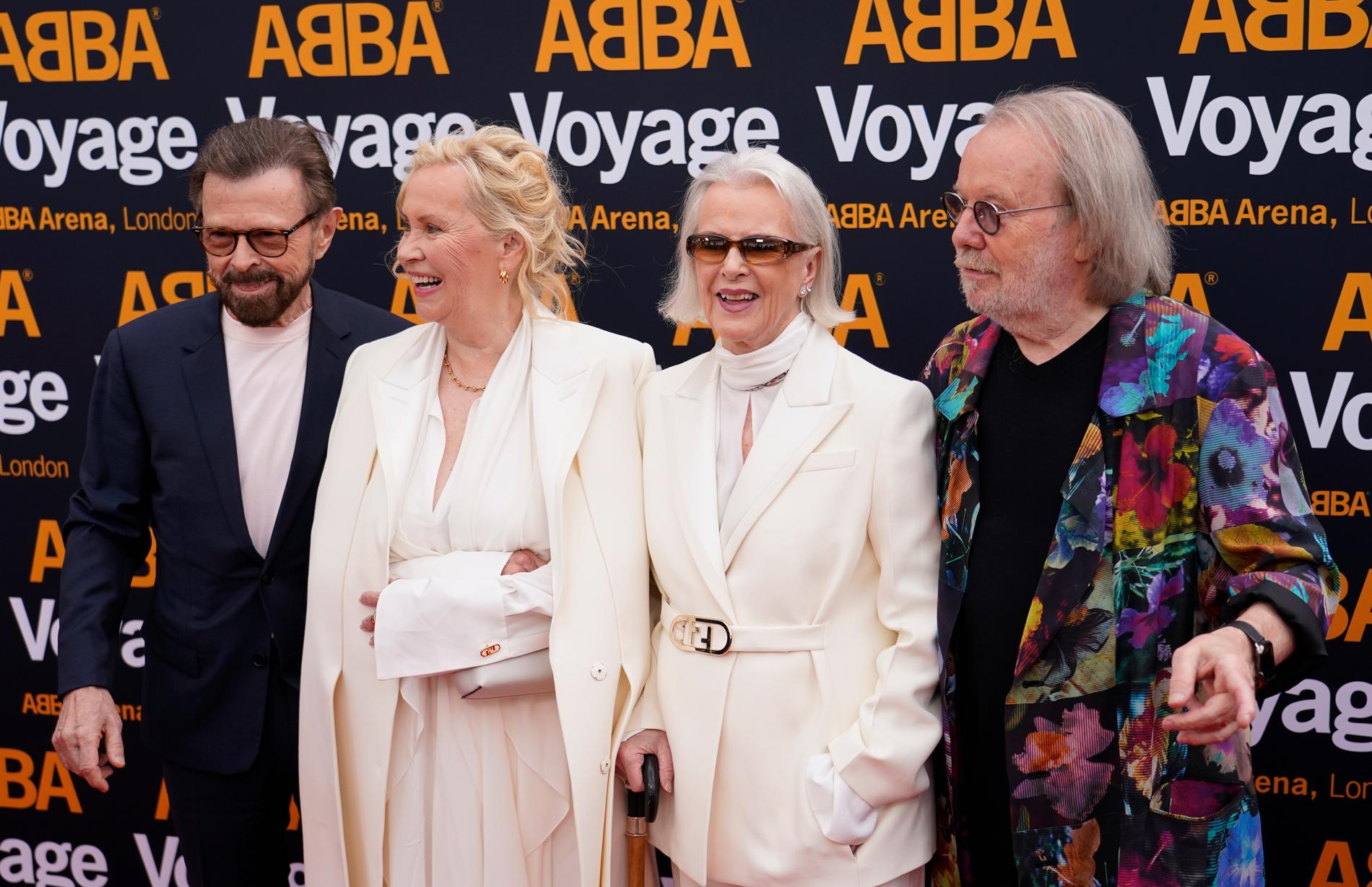 Abba återförenade på röda mattan i London inför premiären av Abba Voyage.