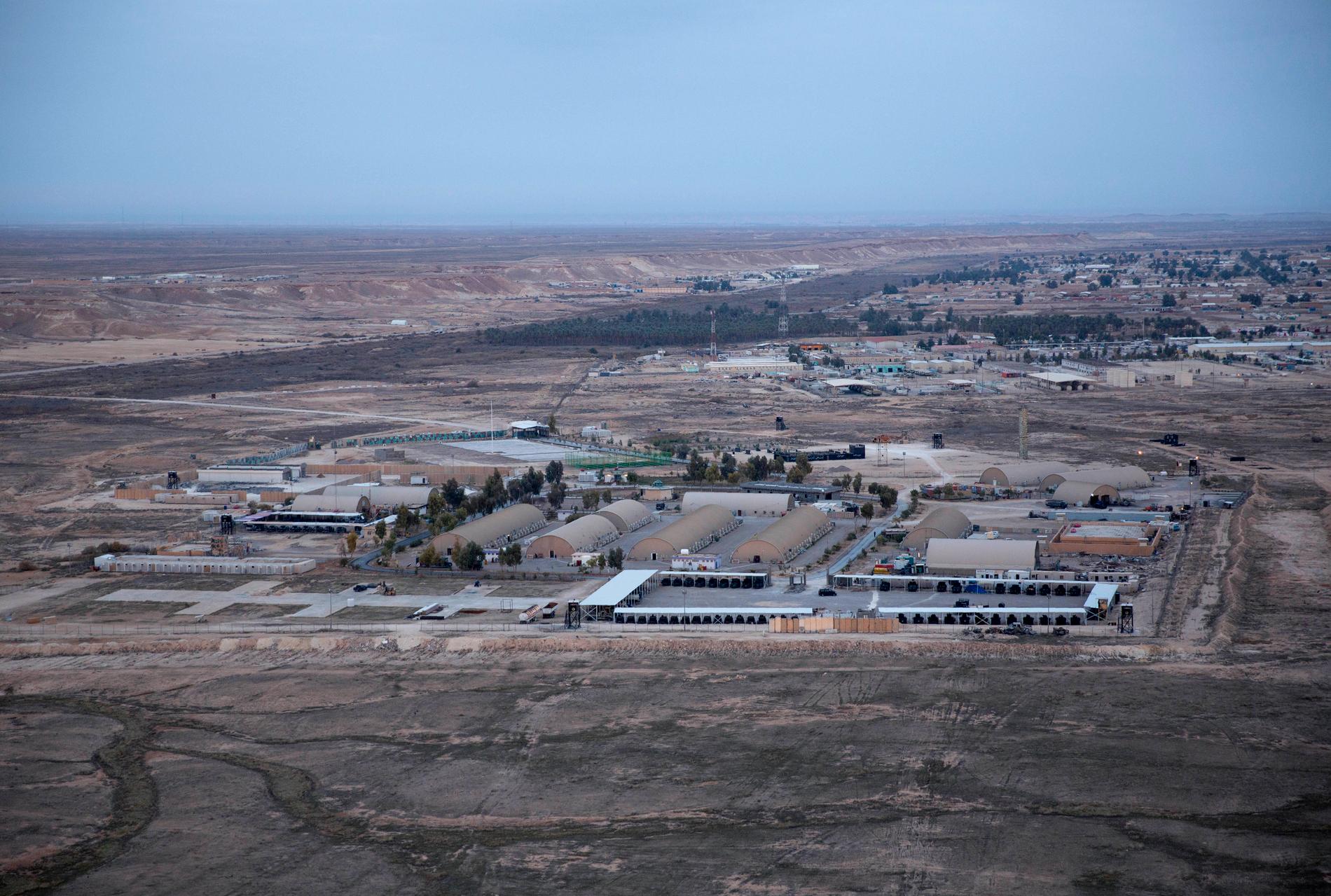 Flygbasen Ayn al-Asad i Anbar-provinsen i Irak.