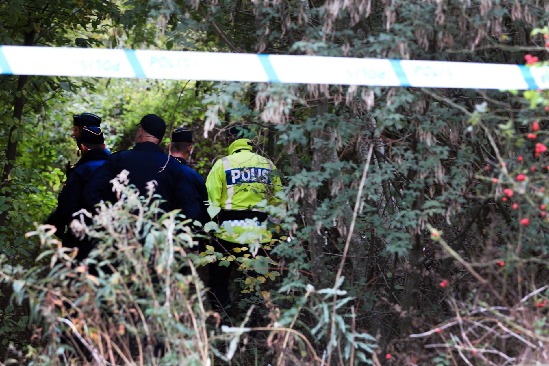 Polisen inleder nu ett sökande efter Beata på en ny plats. Bild från det tidigare sökandet i närheten av en golfbana.