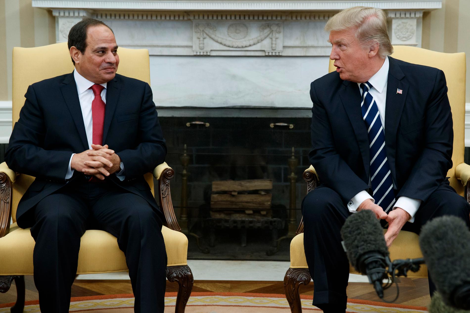 Abd al-Fattah al-Sisi och Donald Trump vid ett möte 2017. Arkivbild.