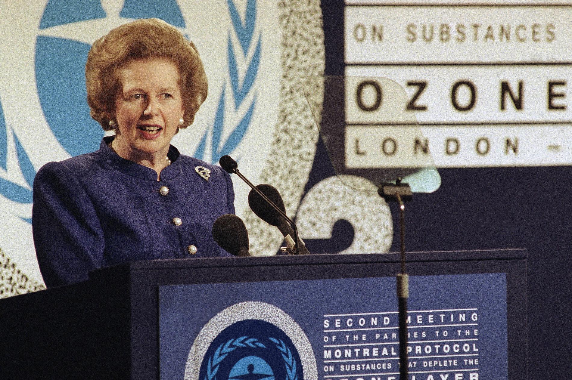 Den konservativa brittiska premiärministern Margaret Thatcher var värd för ett uppföljningsmöte till Montrealkonferensen i London 1990.