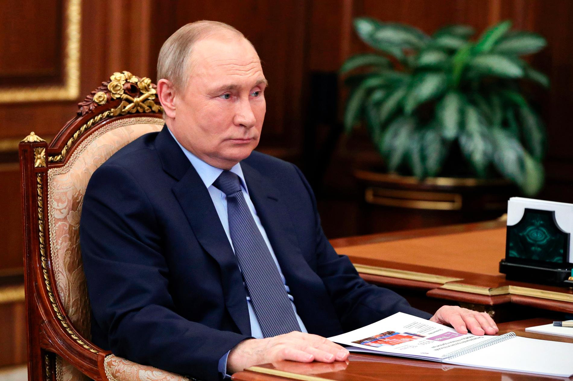 Rysslands president Vladimir Putin under ett möte i Moskva förra veckan.