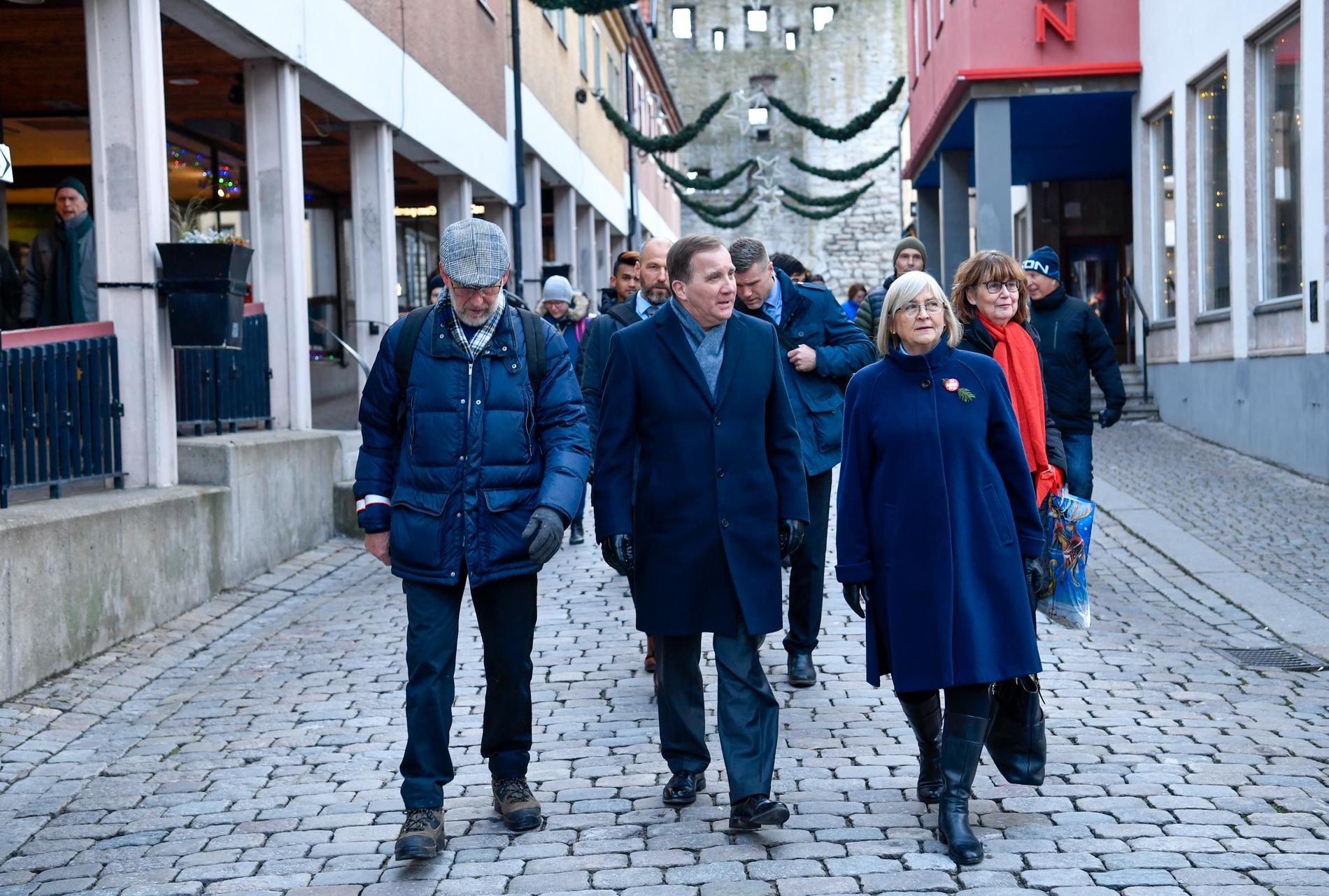 Statsminister Stefan Löfven med sin fru Ulla Löfven i Visby.