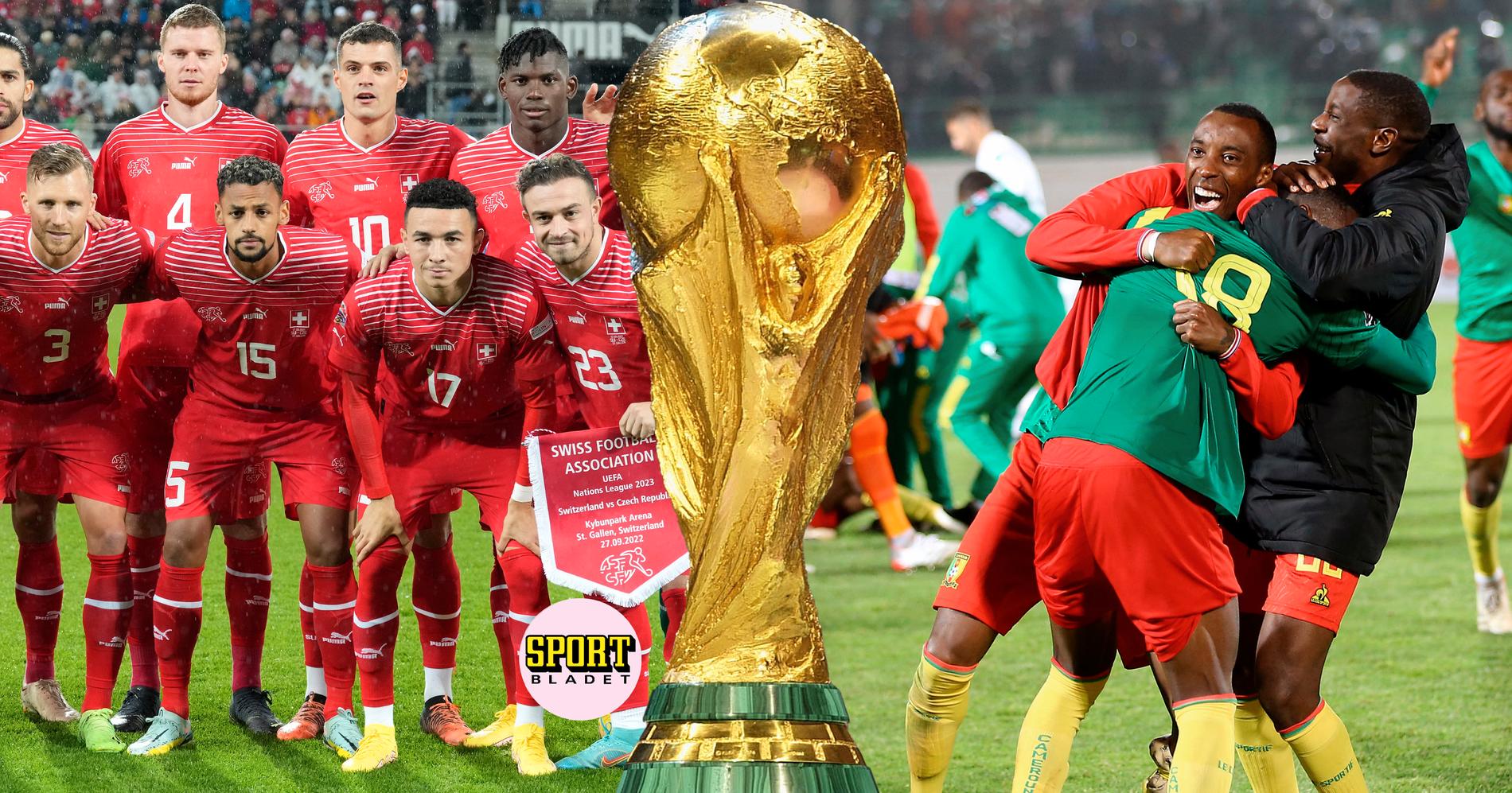 Schweiz möter Kamerun i fotbolls-VM 2022.