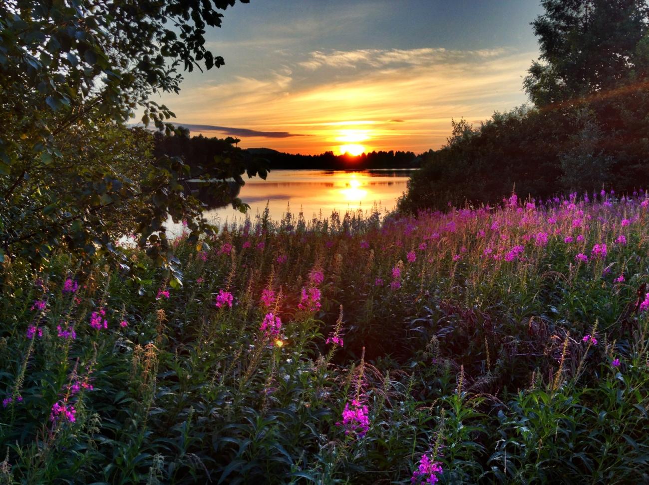 Solnedgång i Ljusdal.