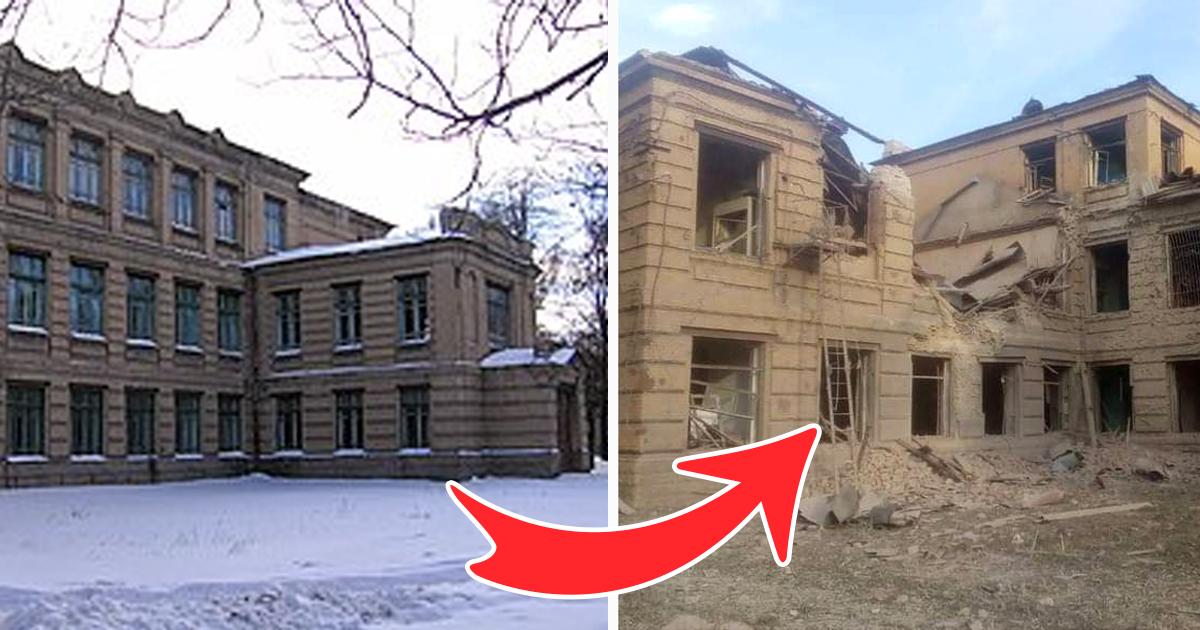 Sloviansk Chemical Technical College är en historisk byggnad från 1909. I dag är den sönderbombad av rysk militär. 